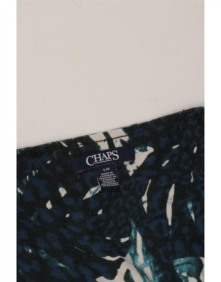 CHAPS Womens Abstract Pattern Sleeveless A-Line Dress UK 14 Large Blue Vintage Chaps and Second-Hand Chaps from Messina Hembry 