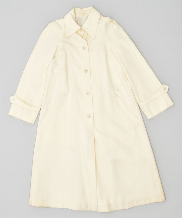 VINTAGE Damen Mantel UK 4 XS Off White