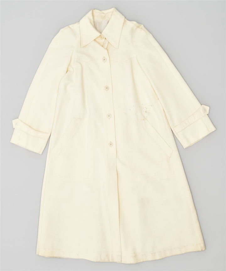 VINTAGE Damen Mantel UK 4 XS Off White