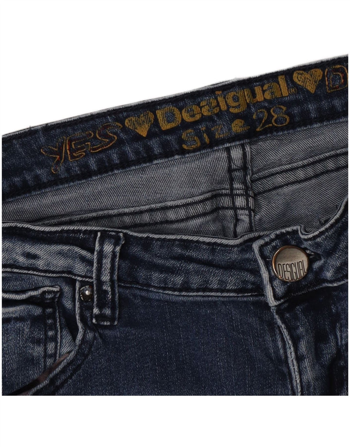 Desigual Damen Skinny Jeans W28 L28 Blau