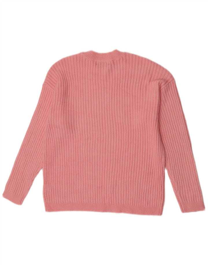 Marks & Spencer Damen-Pullover mit Rundhalsausschnitt, UK 14, Mittelrosa, Polyester
