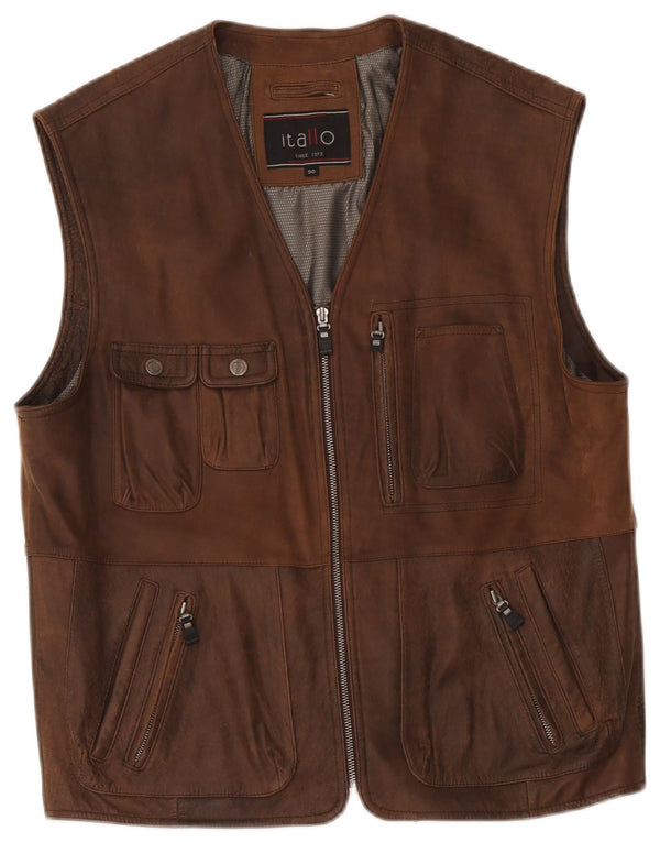 Itallo Herren Lederweste IT 50 Large Braun