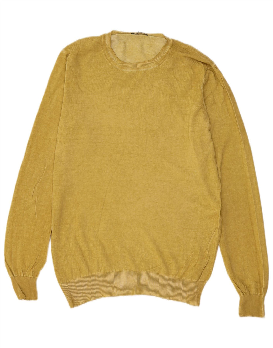 Sisley Damen-Pullover mit Rundhalsausschnitt, Gr. 14, Mittelgelb