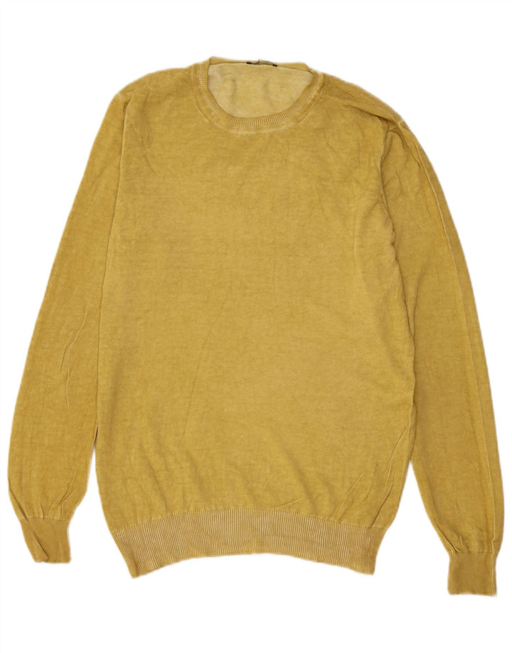 Sisley Damen-Pullover mit Rundhalsausschnitt, Gr. 14, Mittelgelb