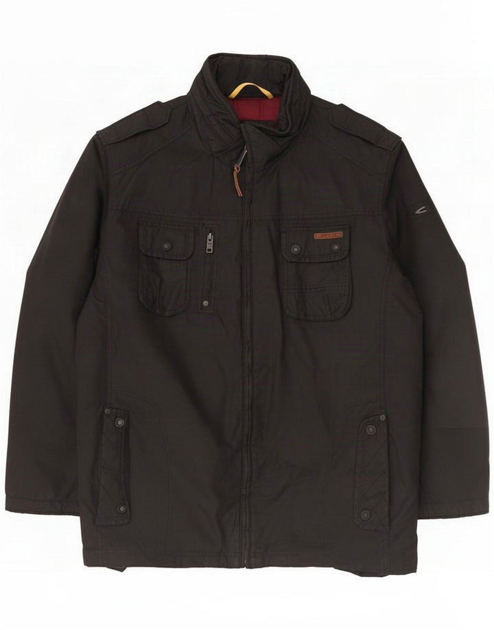 Camel Active Herren Militärjacke IT 58 4XL Schwarz Baumwolle