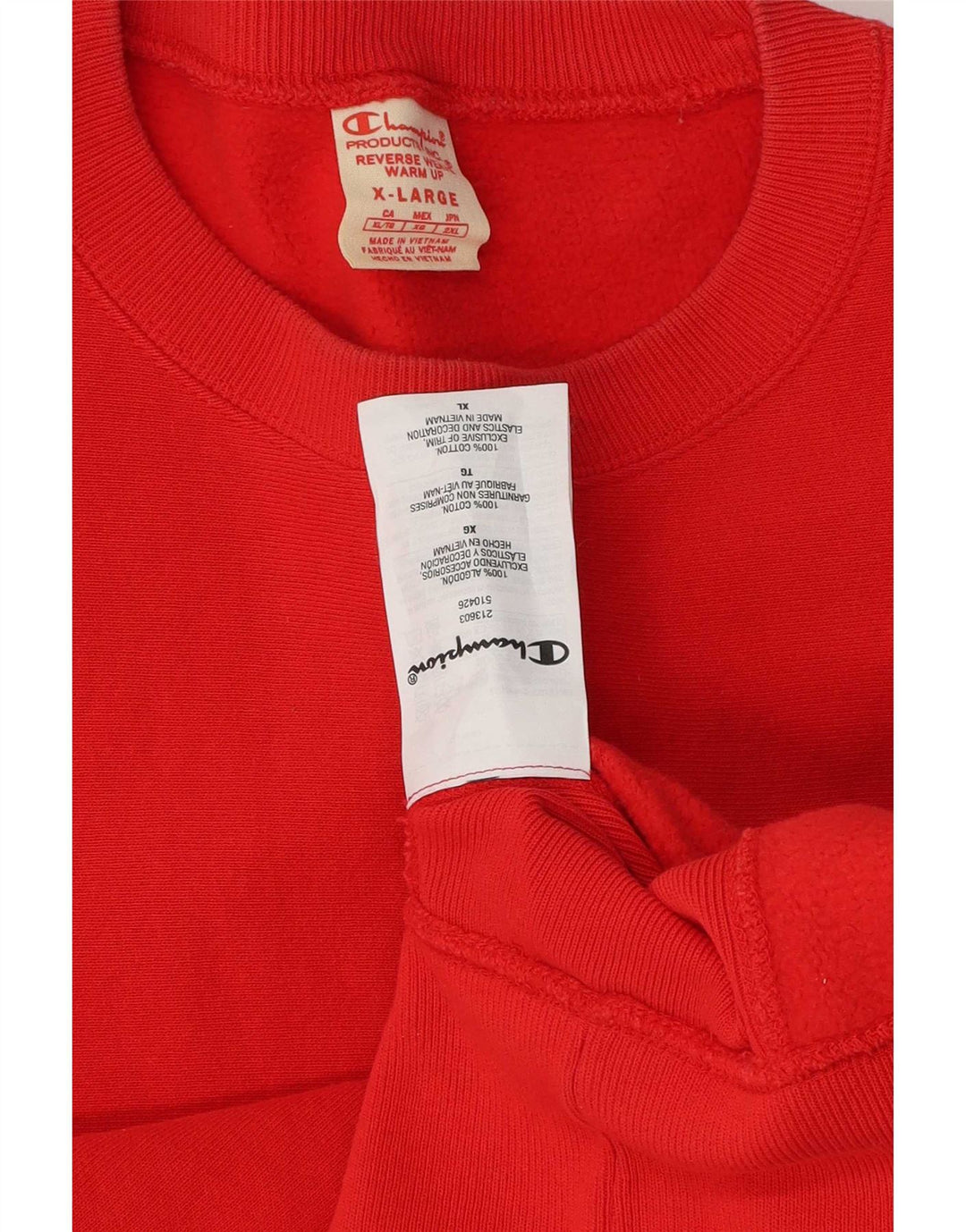 Champion Herren-Sweatshirt-Pullover XL aus roter Baumwolle
