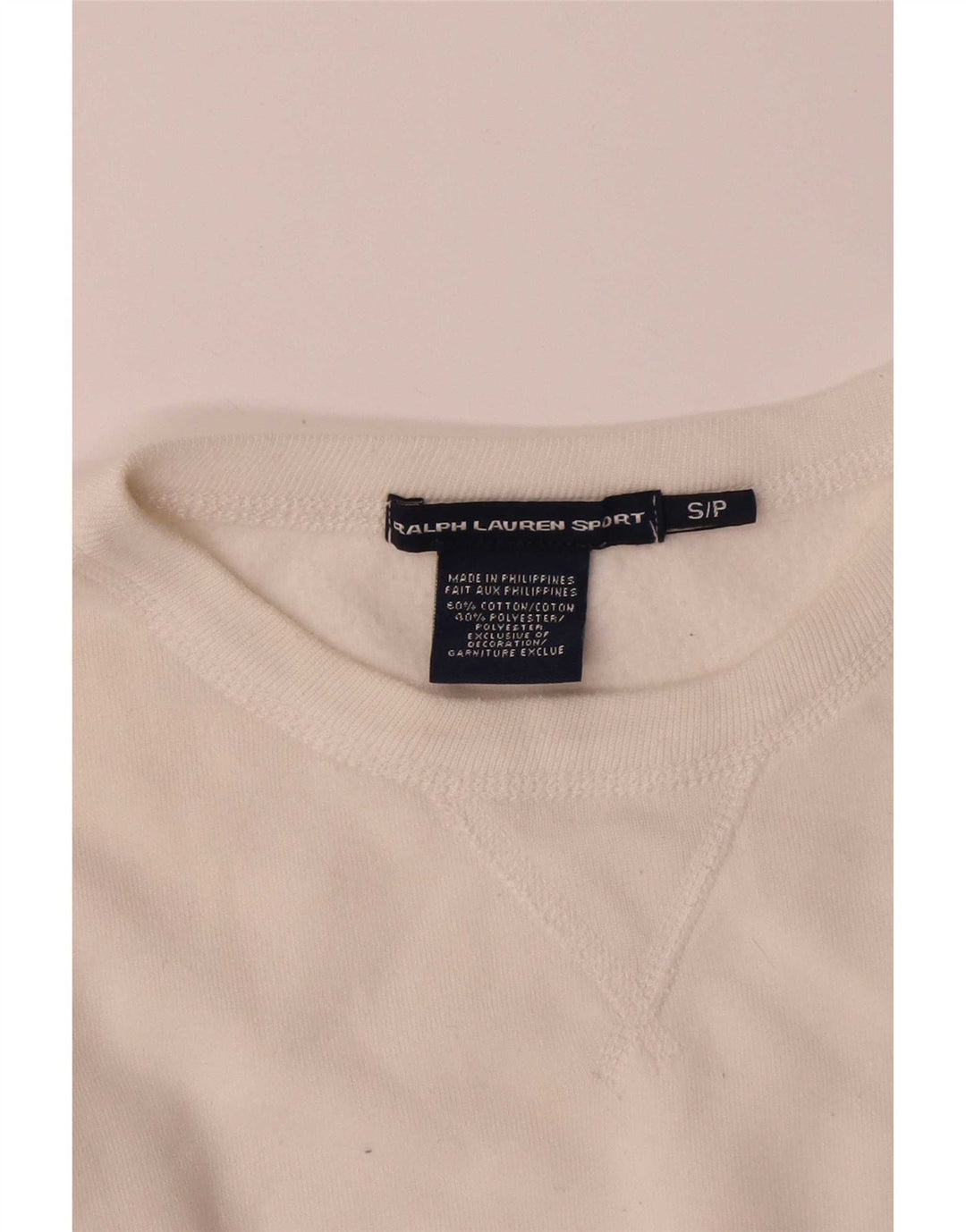 Ralph Lauren Damen Sweatshirt Pullover UK 10 Small Weiße Baumwolle