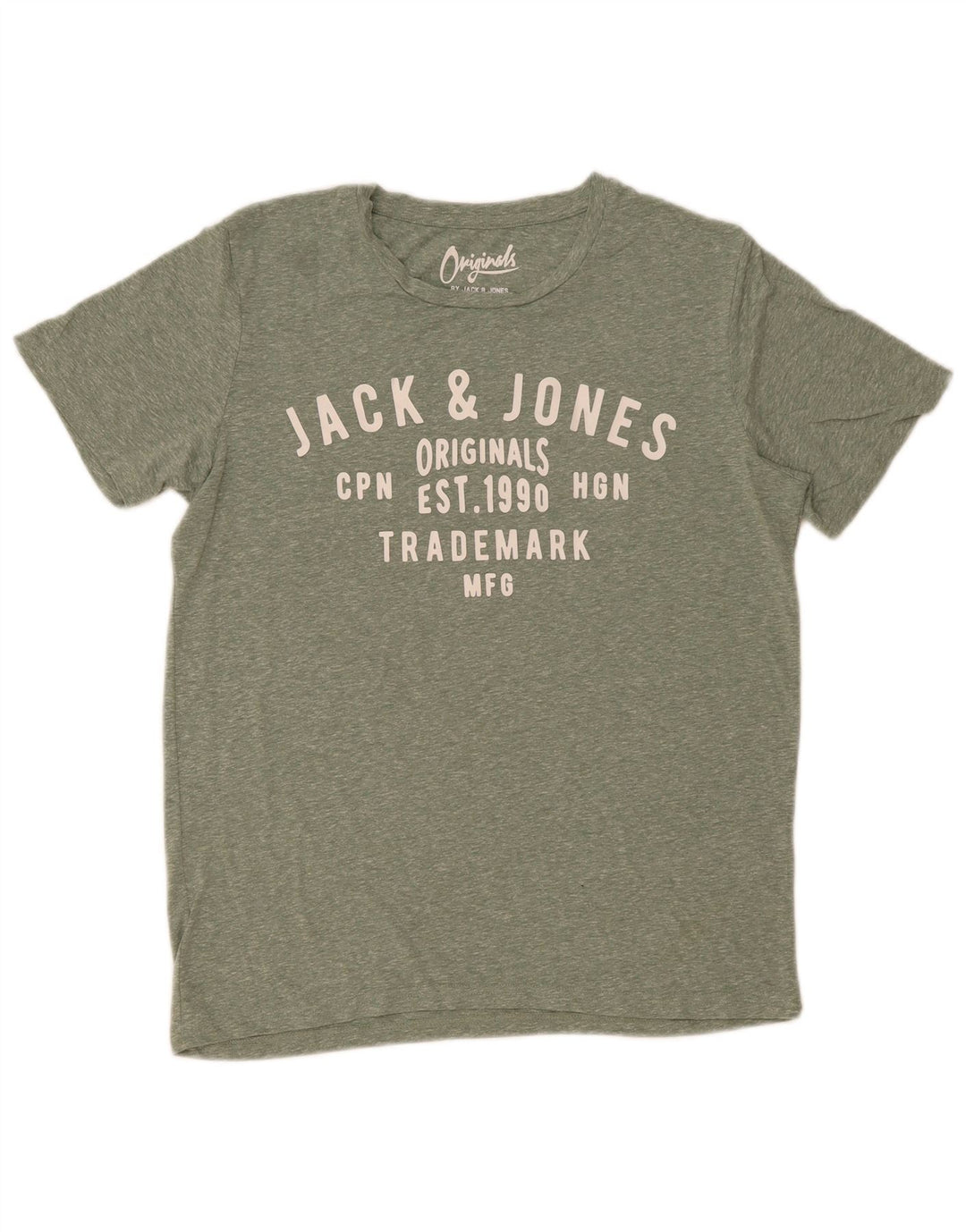 Jack & Jones Herren-T-Shirt mit Grafik, klein, grün geflecktes Polyester