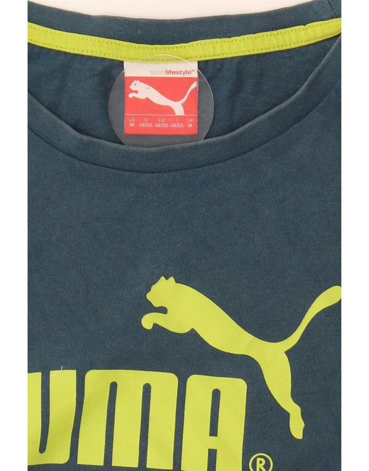 Puma Herren Grafik-T-Shirt-Oberteil Mittelblau