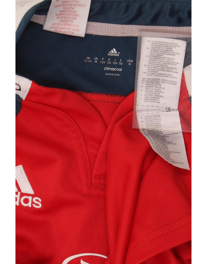 ADIDAS Munster Rugby Grafik-T-Shirt für Jungen, 11–12 Jahre, rotes Farbblockdesign