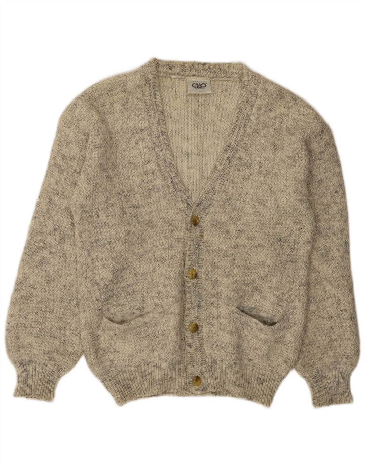 Cido Herren-Strickjacke, groß, beige meliert, Acryl