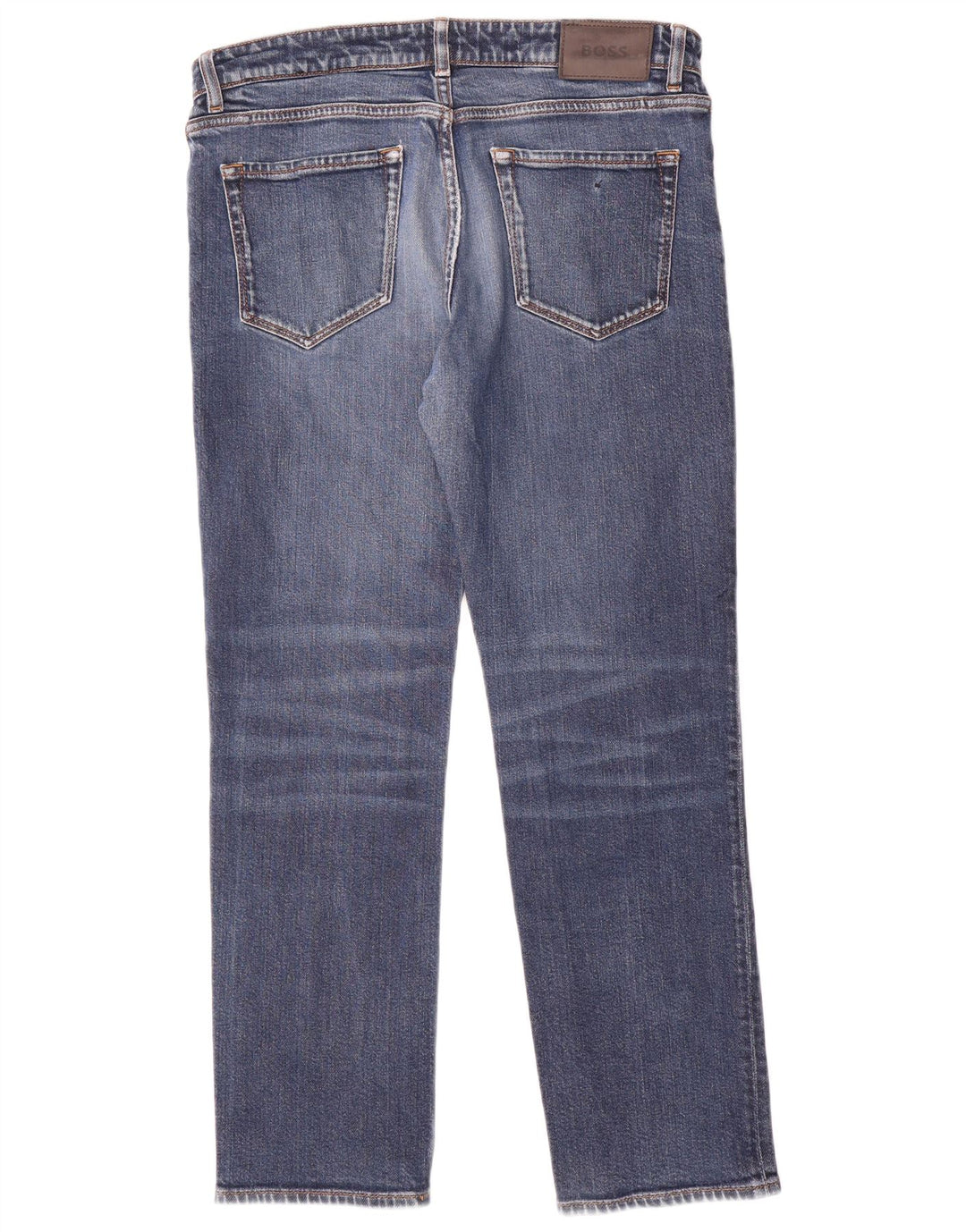 Hugo Boss Herren Regular Straight Jeans W33 L28 Blaue Baumwolle