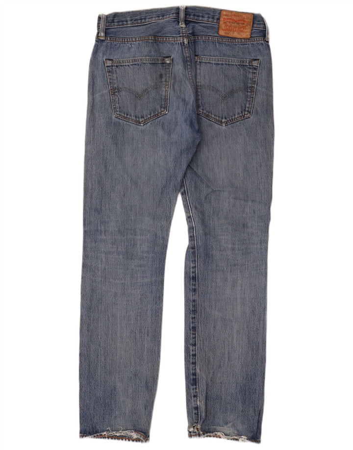 Levi's Herren 501 Distressed Straight Jeans W32 L32 Blaue Baumwolle