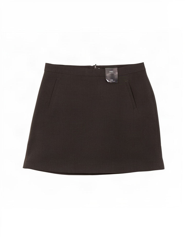 Marks & Spencer Damen Minirock UK 12 Medium W30 Grau Polyester