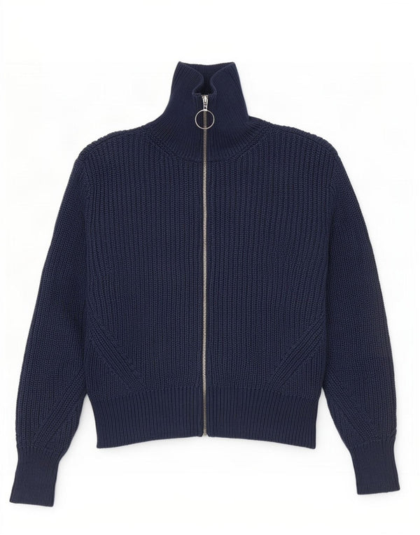 Marks & Spencer Damen Crop Cardigan Pullover UK 12 Medium Navy Blue