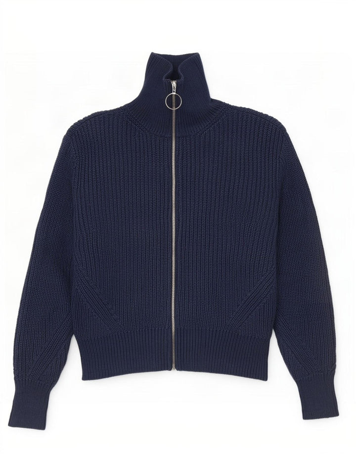 Marks & Spencer Damen Crop Cardigan Pullover UK 12 Medium Navy Blue
