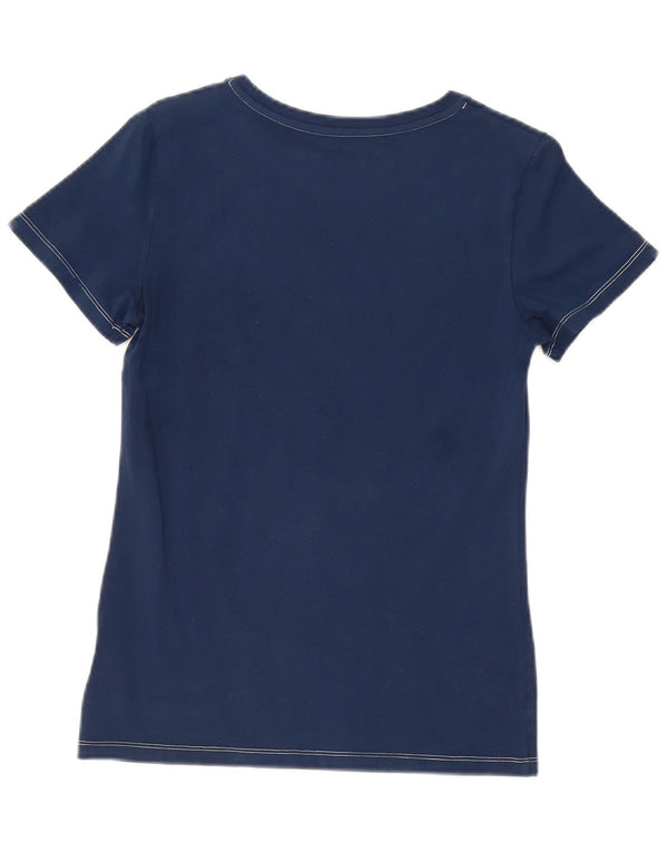 CALVIN KLEIN JEANS Damen Grafik T-Shirt Top UK 10 Small Marineblau Baumwolle