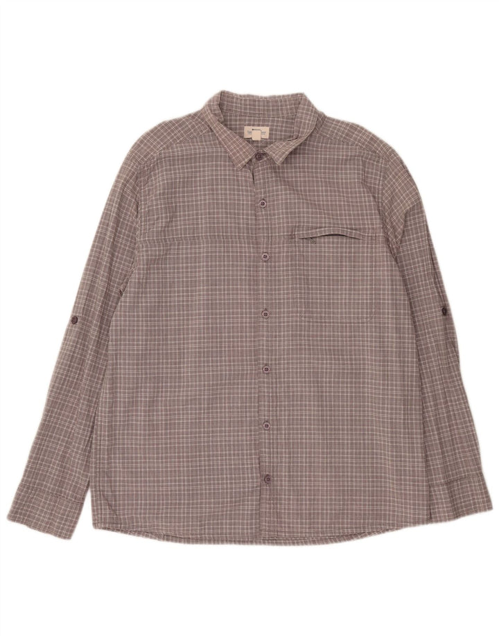 MOUNTAIN WAREHOUSE Mens Shirt XL Grey Check Cotton