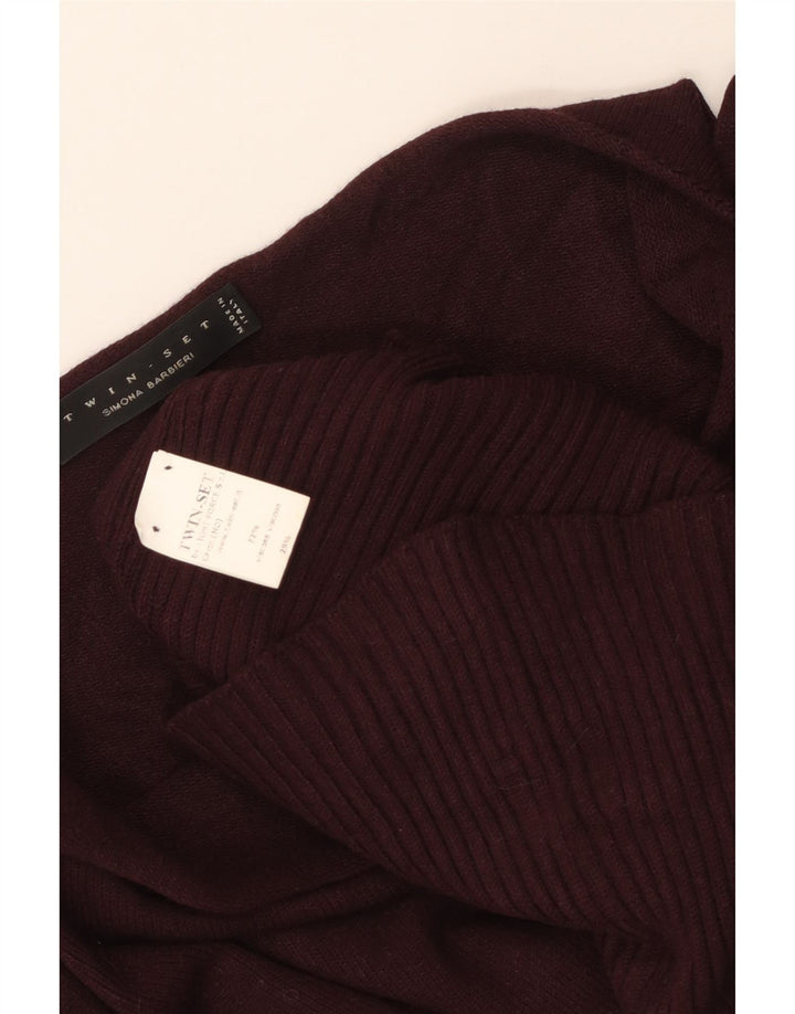 SIMONA BARBIERI Damen Twin-Set Top Langarm UK 12 Medium Maroon