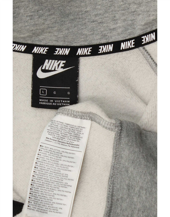 Nike Herren-Trainingsanzug, groß, graue Farbblock-Baumwolle