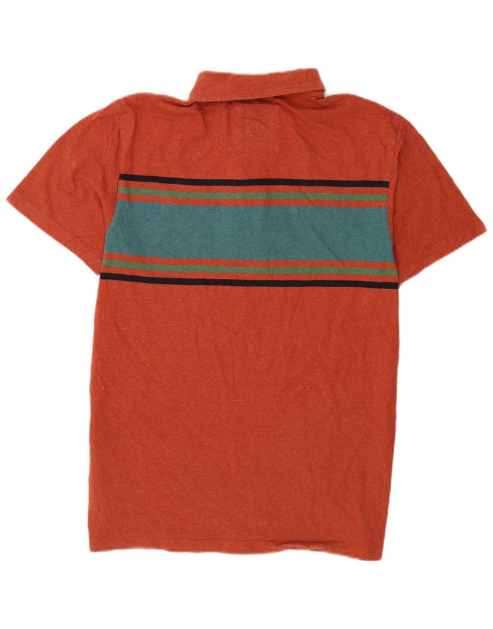 Fat Face Herren-Poloshirt, groß, Orange, Colourblock-Baumwolle