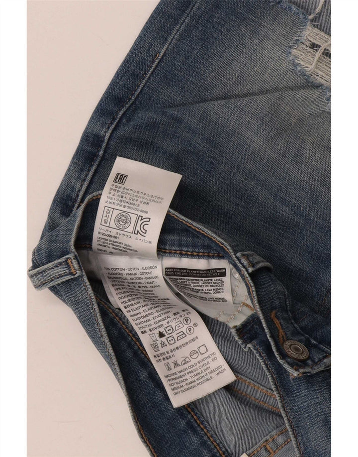 Levi's Damen-Jeansshorts im Distressed-Look, W27, klein, aus blauer Baumwolle