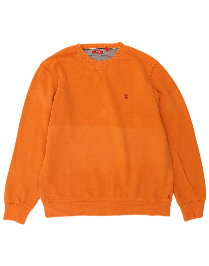 Izod Herren-Sweatshirt-Pullover aus mitteloranger Baumwolle