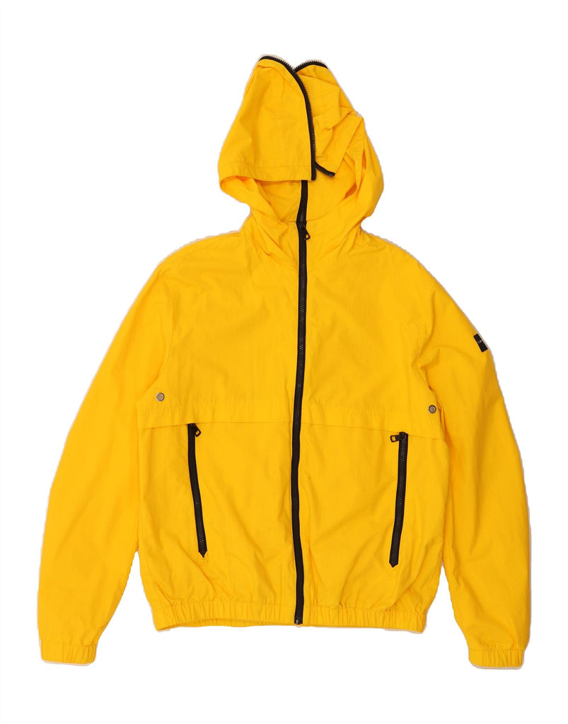 CALVIN KLEIN Mens Hooded Rain Jacket UK 38 Medium Yellow Polyamide Vintage Calvin Klein and Second-Hand Calvin Klein from Messina Hembry 