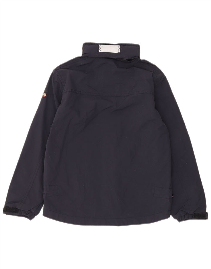 Napapijri Jungen-Regenjacke mit Kapuze, 9–10 Jahre, marineblaues Polyamid