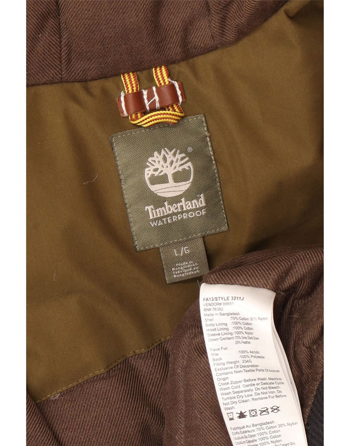 Timberland Herren-Jacke mit Kapuze, gepolstert, UK 40, Größe L, Khaki, Baumwolle
