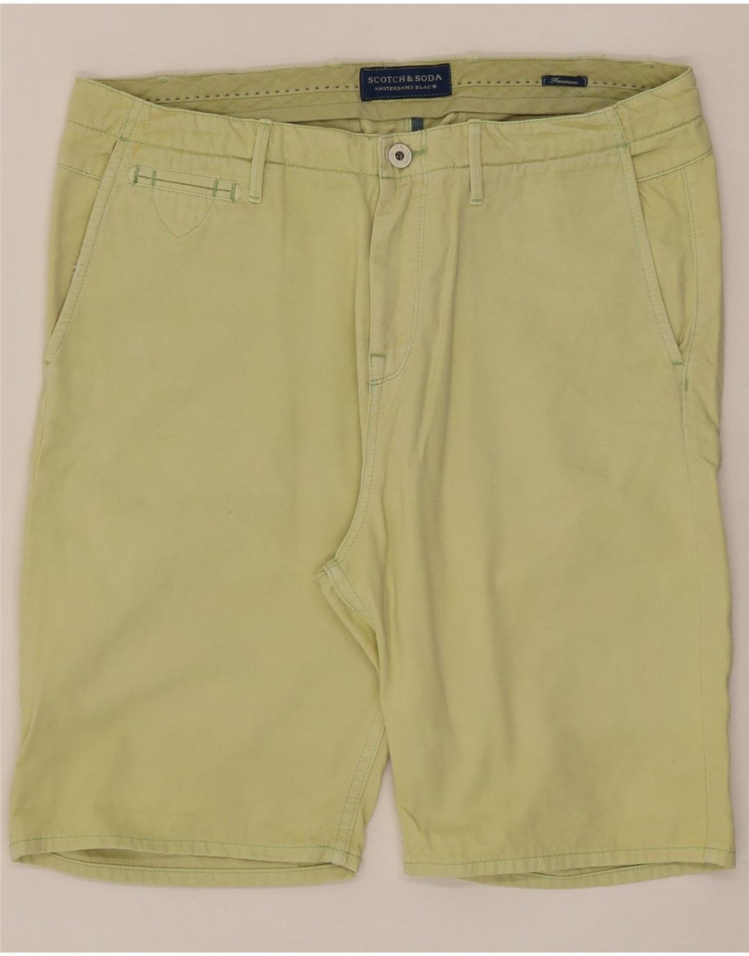 SCOTCH & SODA Mens Denim Shorts W33 Medium Green Cotton Vintage Scotch & Soda and Second-Hand Scotch & Soda from Messina Hembry 