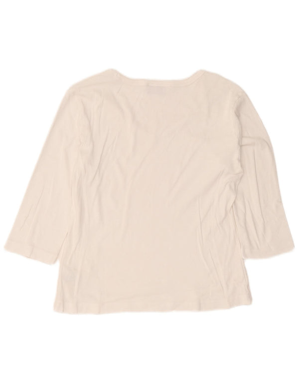 Champion Damen-Top, 3/4-Ärmel, UK 18, XL, weiße Baumwolle