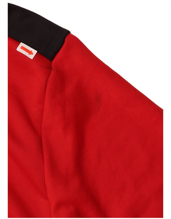 Adidas Herren-Trainingsanzug-Top-Jacke aus mittelrotem Colourblock-Polyester