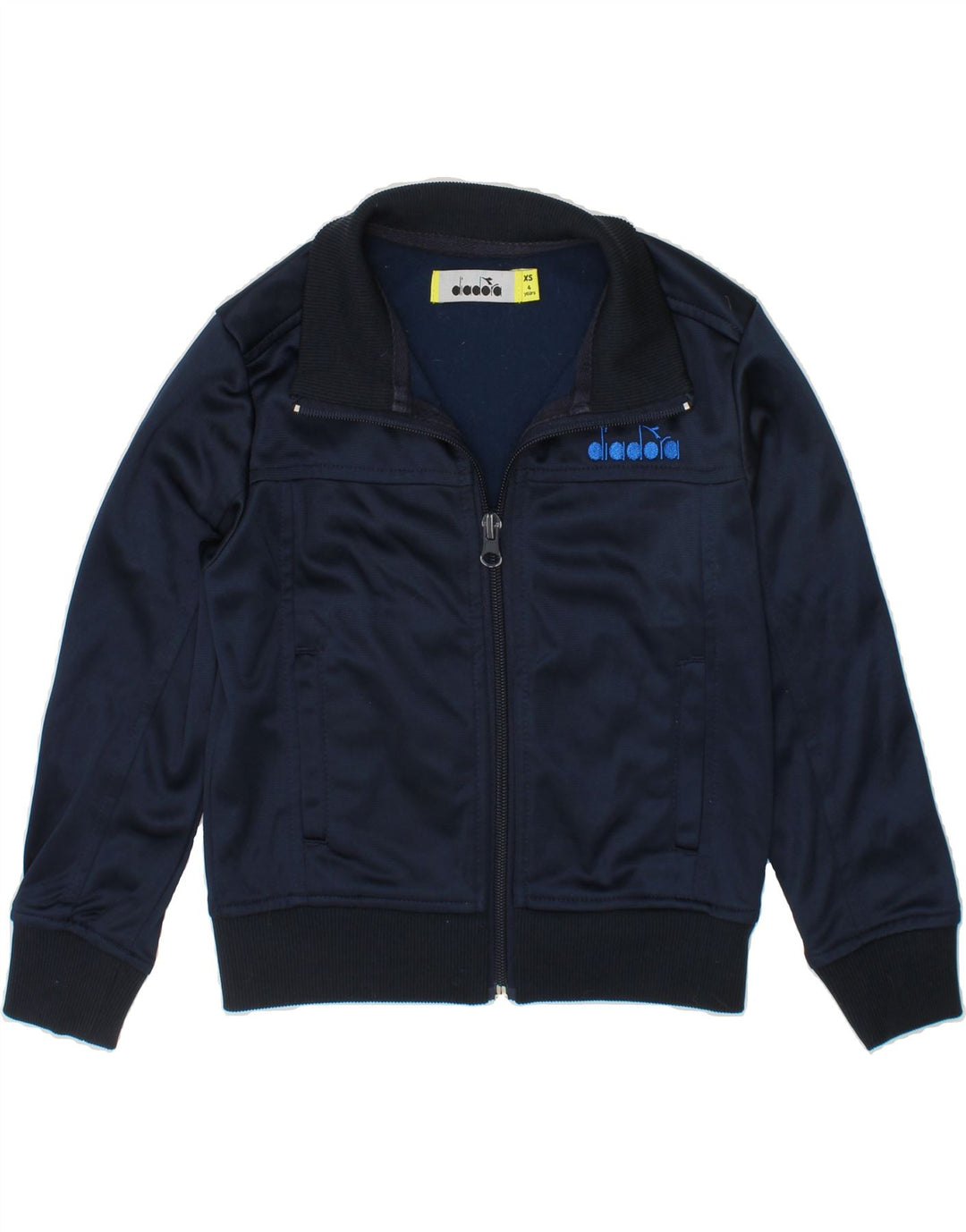DIADORA Boys Tracksuit Top Jacket 3-4 Years XS Navy Blue Polyester Vintage Diadora and Second-Hand Diadora from Messina Hembry 