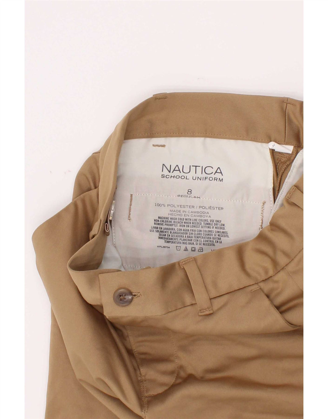 Nautica Chino-Shorts für Jungen, 7–8 Jahre, W24, beige, Polyester