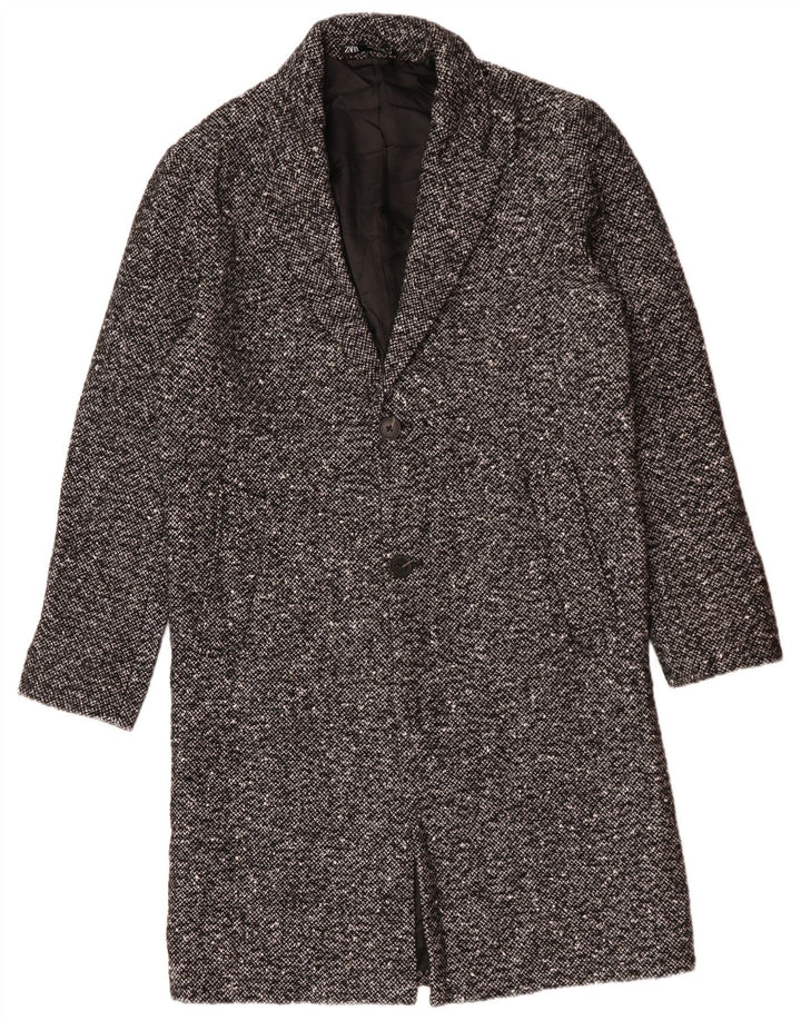 ZARA Herrenmantel UK 38 Mittelgrau gefleckte Wolle
