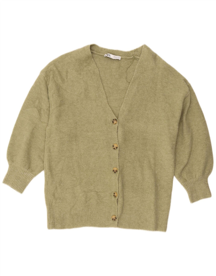 Zara Damen-Strickjacke in Übergröße, Gr. 10, Small, Khaki, Acryl