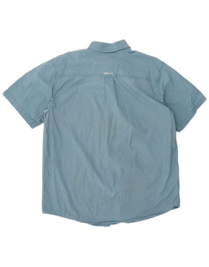 Ariat Herren-Kurzarmhemd, großes blaues Gingham-Muster