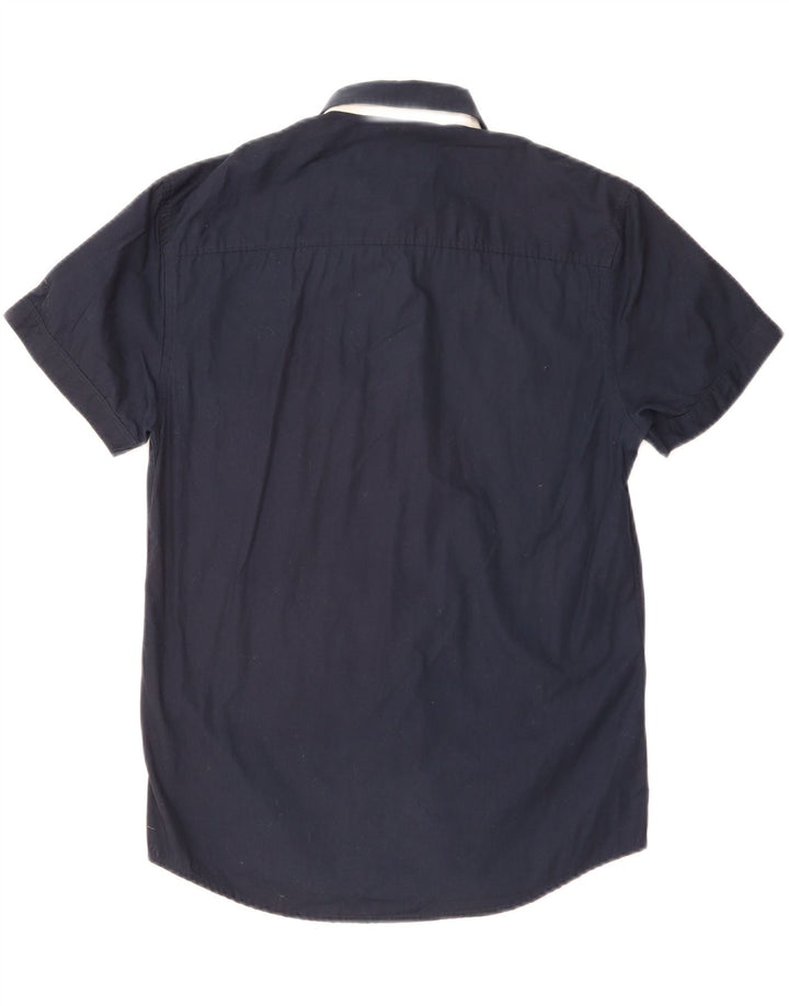 JACK & JONES Herren-Kurzarmhemd, groß, marineblau, Baumwolle