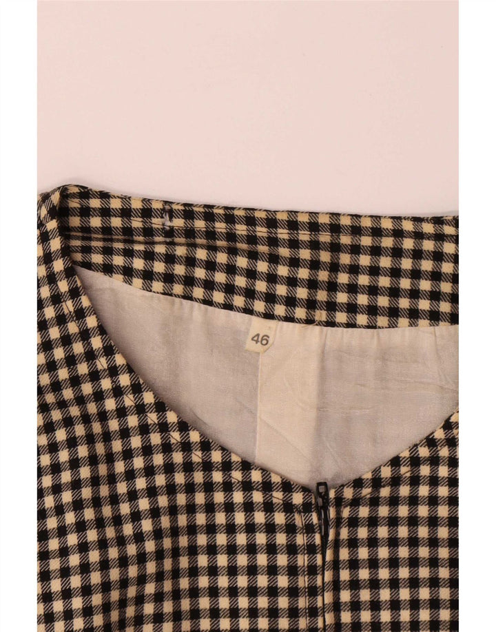 Vintage Damen Blazer Jacke IT 46 Große grau karierte Wolle