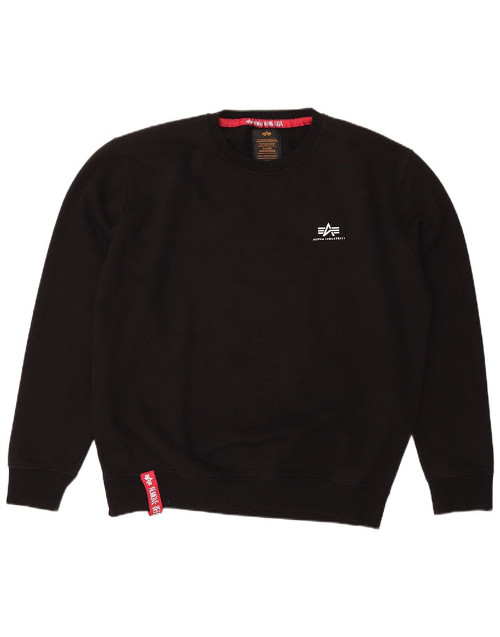 Alpha Industries Herren Sweatshirt Pullover 2XL Schwarz Baumwolle