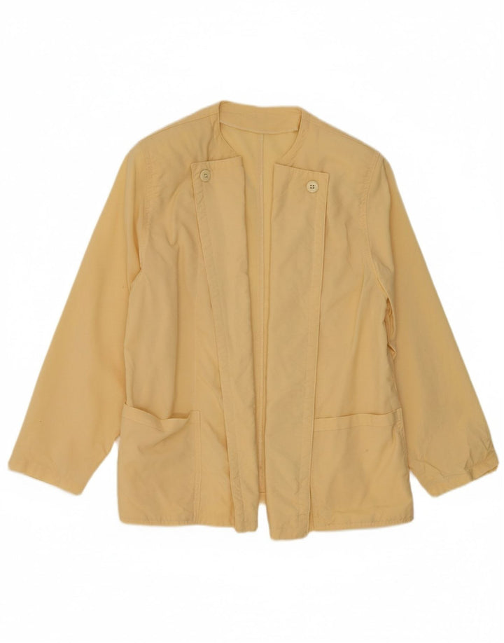 VINTAGE Womens Open Blazer Jacket UK 10 Small Yellow