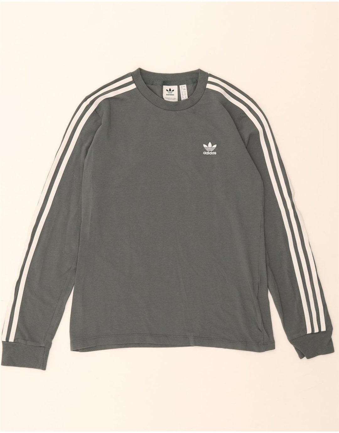 ADIDAS Womens Top Long Sleeve UK 8 Small Grey Cotton Vintage Adidas and Second-Hand Adidas from Messina Hembry 