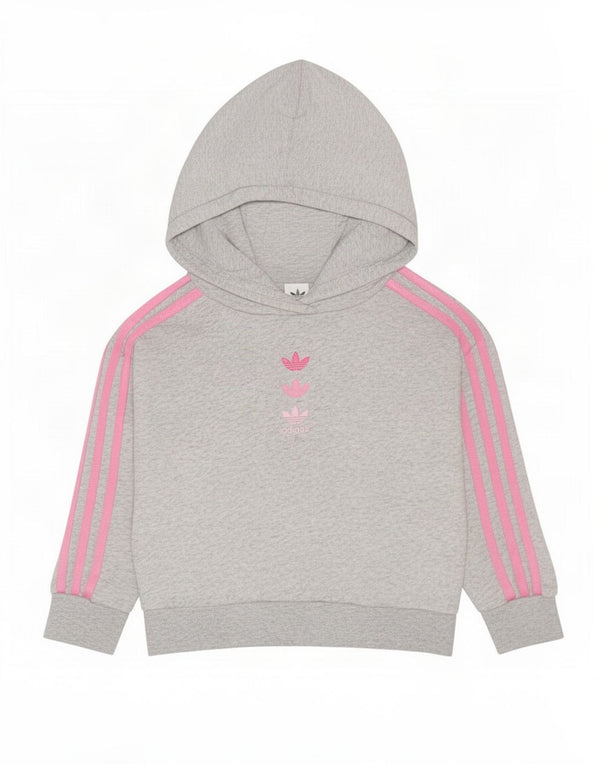 Adidas Mädchen Kapuzenpullover, 4–5 Jahre, grau gefleckte Baumwolle