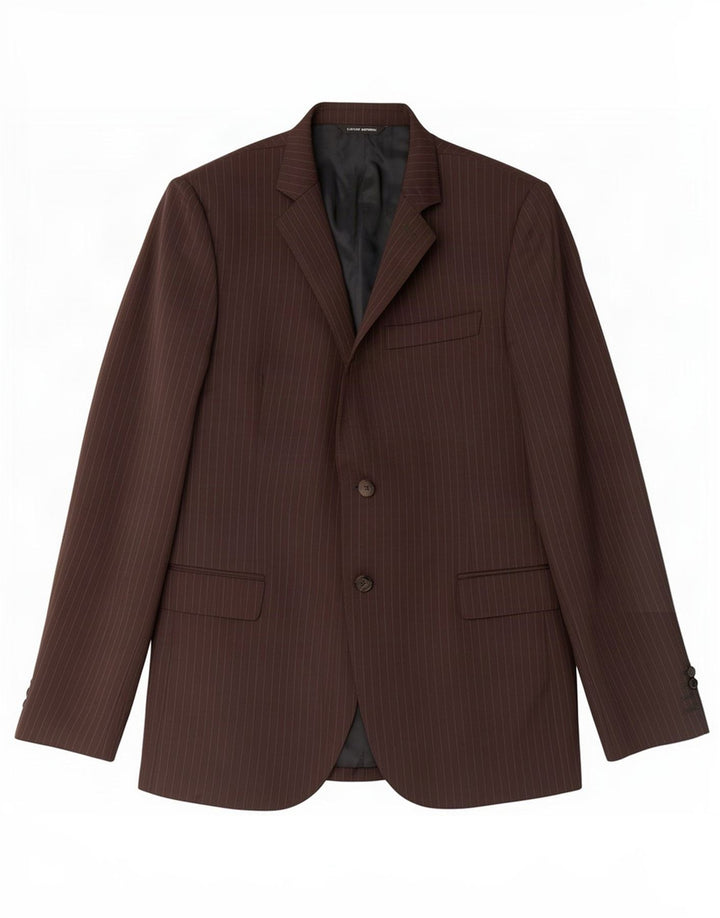 Costume National Herren 2-Knopf-Blazerjacke IT 48 Mittelbrauner Nadelstreifen
