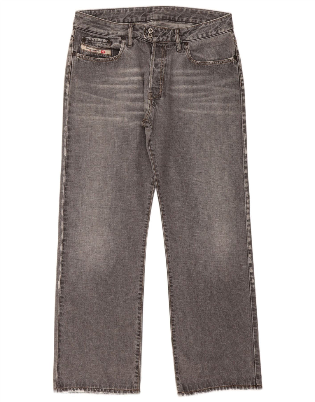 Diesel Damen Straight Jeans W34 L31 Graue Baumwolle