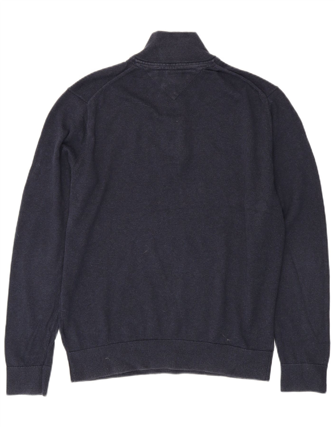 Tommy Hilfiger Herren-Pullover mit Reißverschluss am Hals, große marineblaue Baumwolle