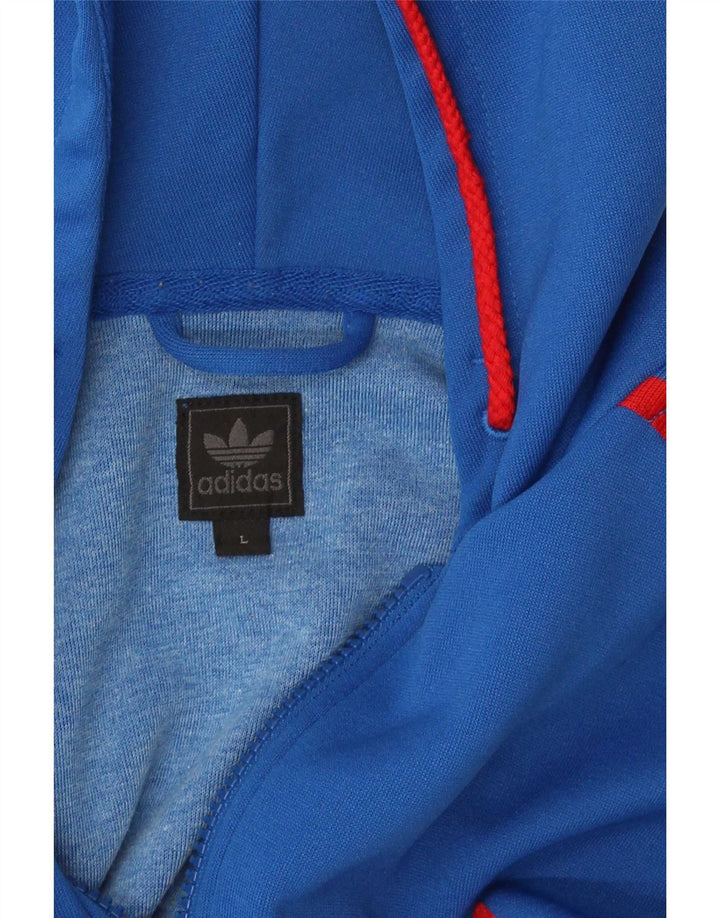Adidas Herren-Kapuzenpullover mit Reißverschluss, Größe L, Blau