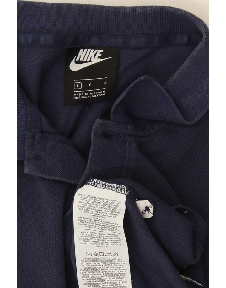 Nike Herren-Poloshirt, groß, marineblau, Baumwolle