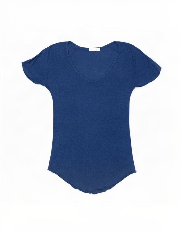 Zara Damen Asymmetrisches Tunika-Top UK 12 Mittelblau